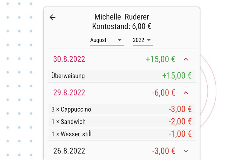 Kontenübersicht in der Getränkewart App
